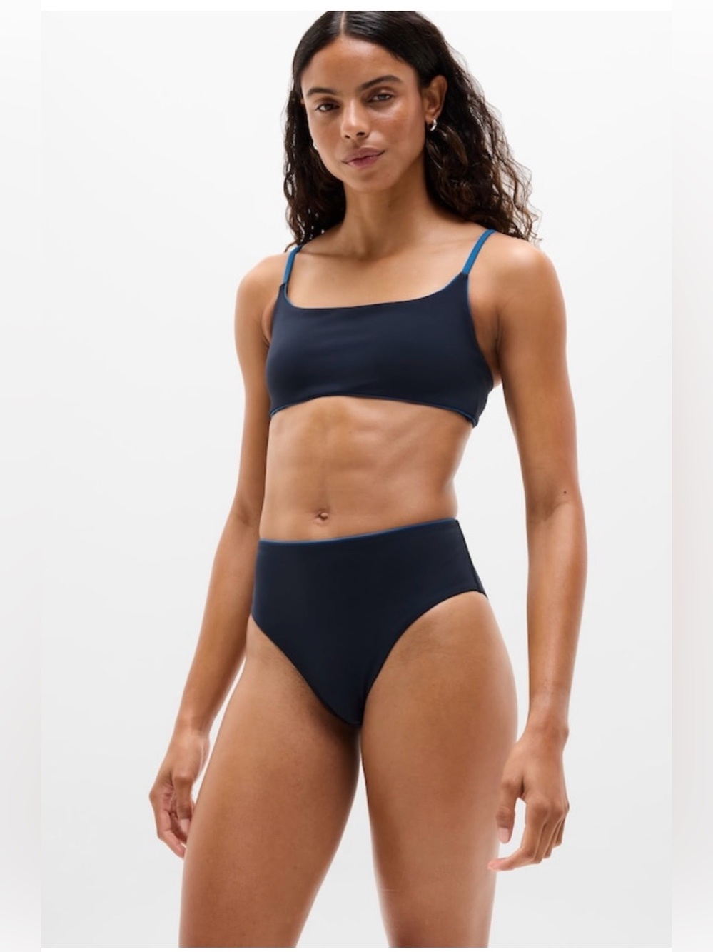 NWT-Athleta High Waist Full Cheeky Tipped Swim Bottom, Medium